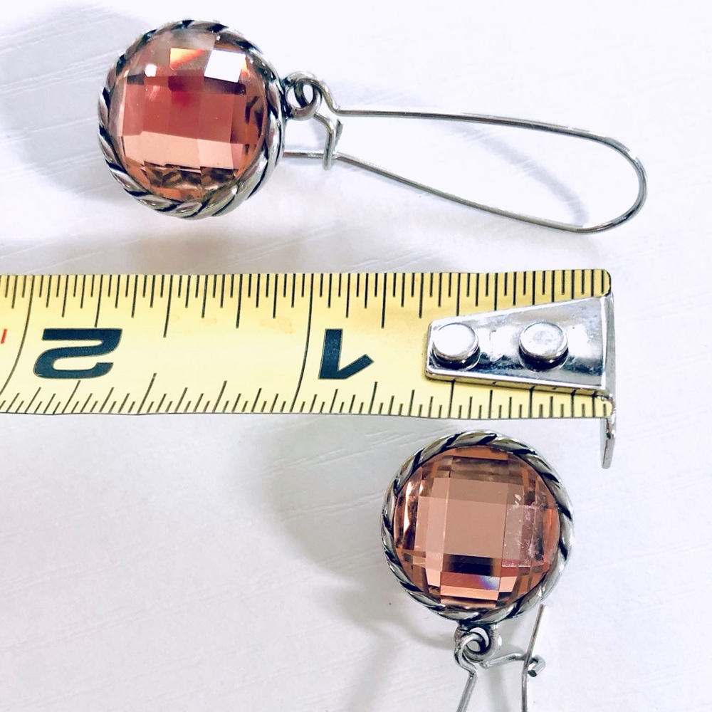 Betsey Johnson sterling & faceted crystal 2” Drop earring